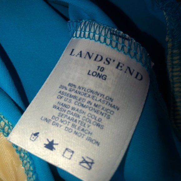 Lands End Tankini Top 10 Long Teal Blue NEW NWT - Picture 8 of 9